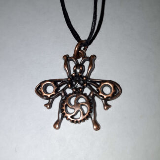 Bronze colored steampunk fly necklace